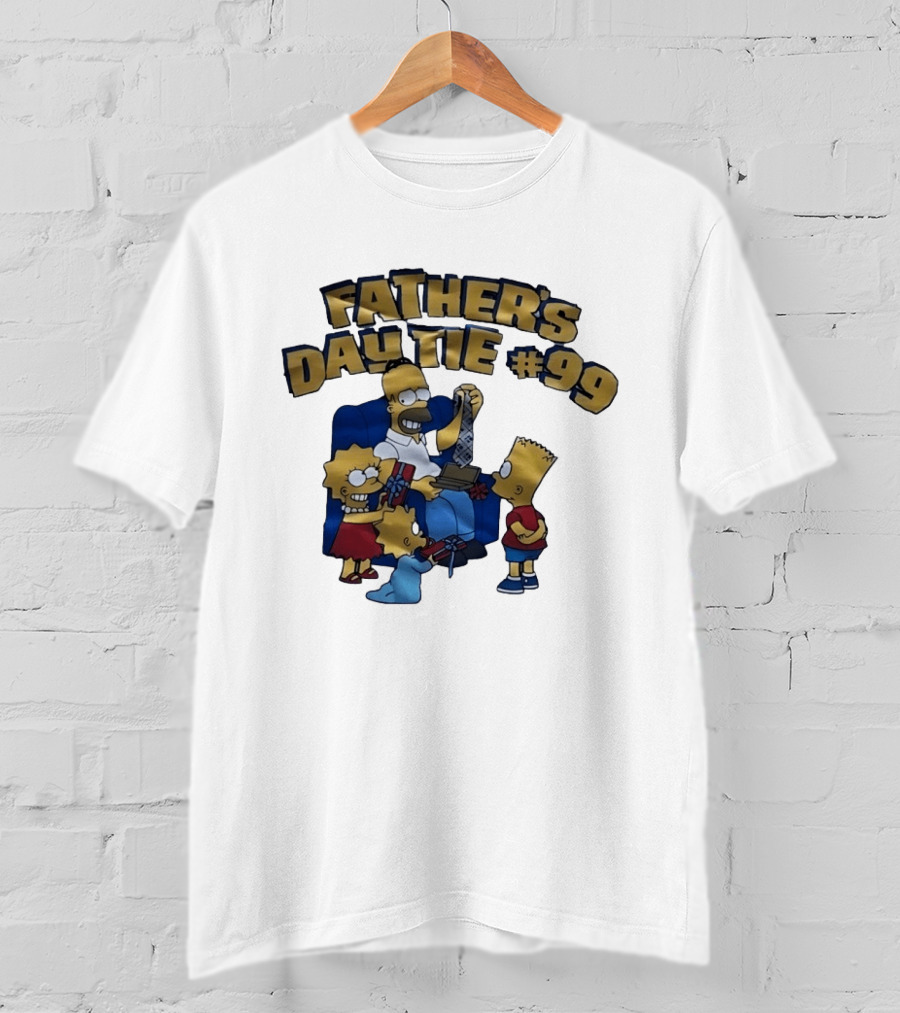 Father's Day Tie 99 Cartoon Celebration With Iconic Family Gathering T-Shirt