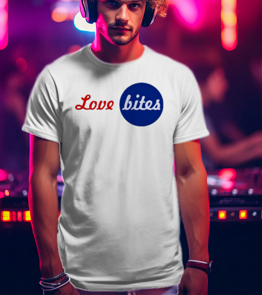 Love Bites Retro Red Blue T-Shirt