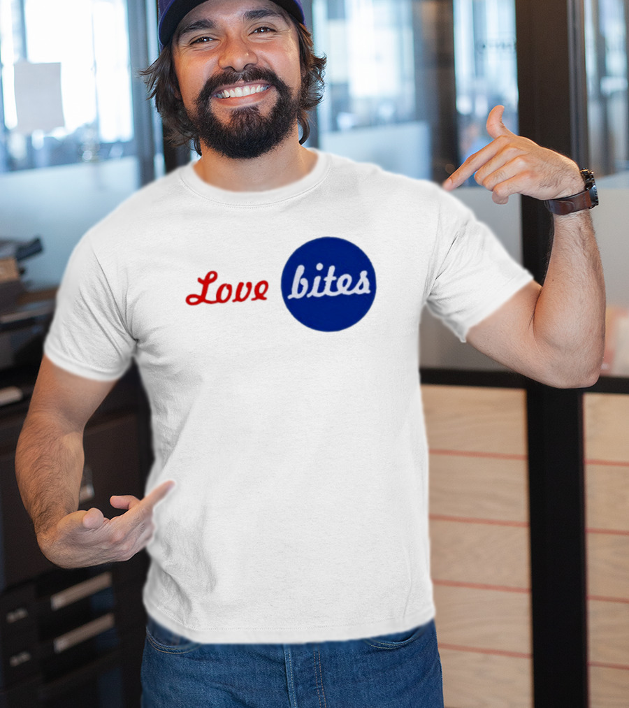 Love Bites Retro Red Blue T-Shirt