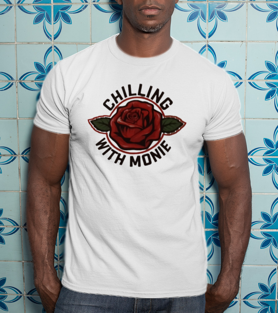 Chilling With Monie Red Rose T-Shirt