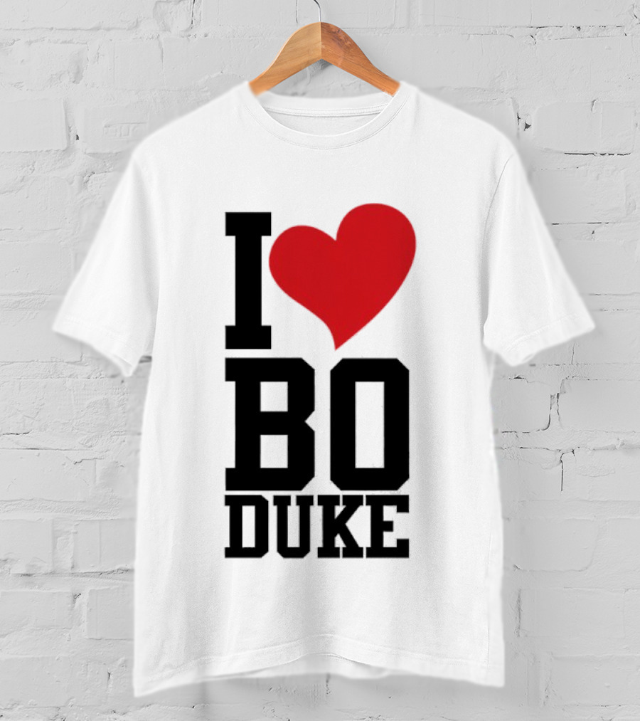 I Love Bo Duke Red Heart Classic Fan T-Shirt