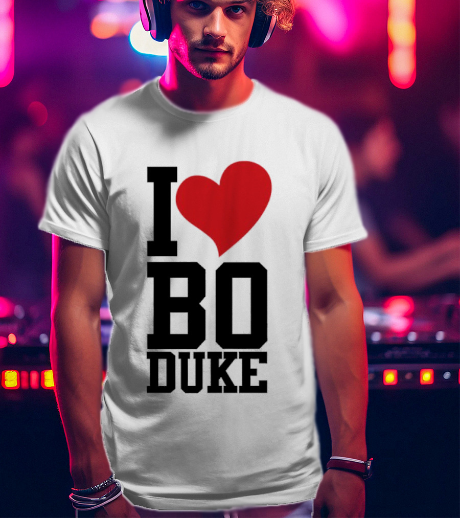 I Love Bo Duke Red Heart Classic Fan T-Shirt