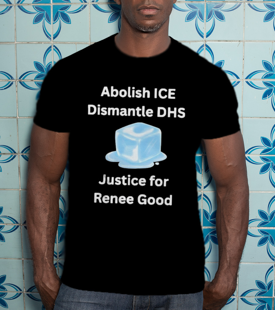 Abolish ICE Dismantle DHS Justice For Renee Good Melting Ice Cube Symbolism T-Shirt