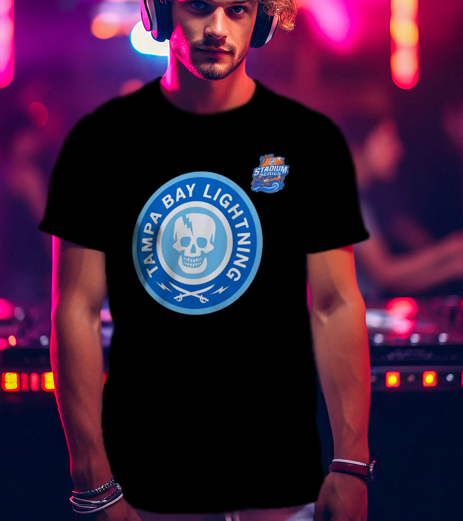 Tampa Bay Lightning Skull Circle Stadium Series T-Shirt
