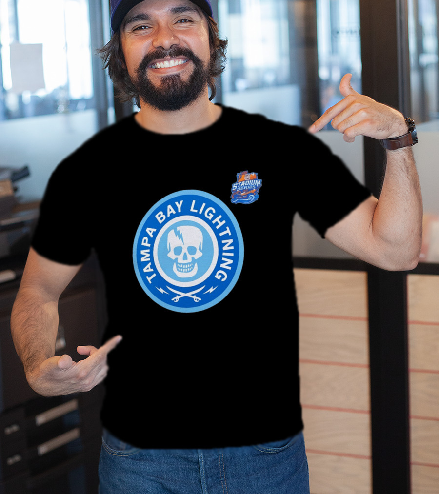 Tampa Bay Lightning Skull Circle Stadium Series T-Shirt