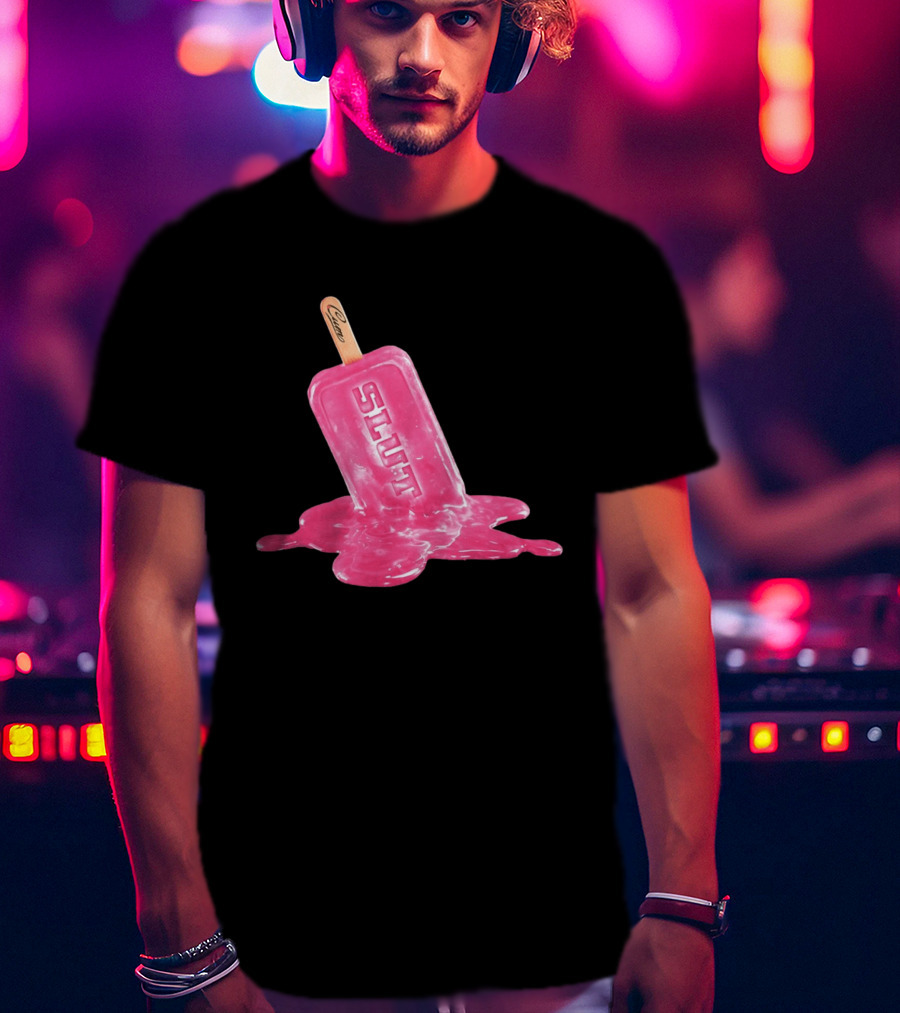 SLUT Pink Melting Ice Cream Stick T-Shirt