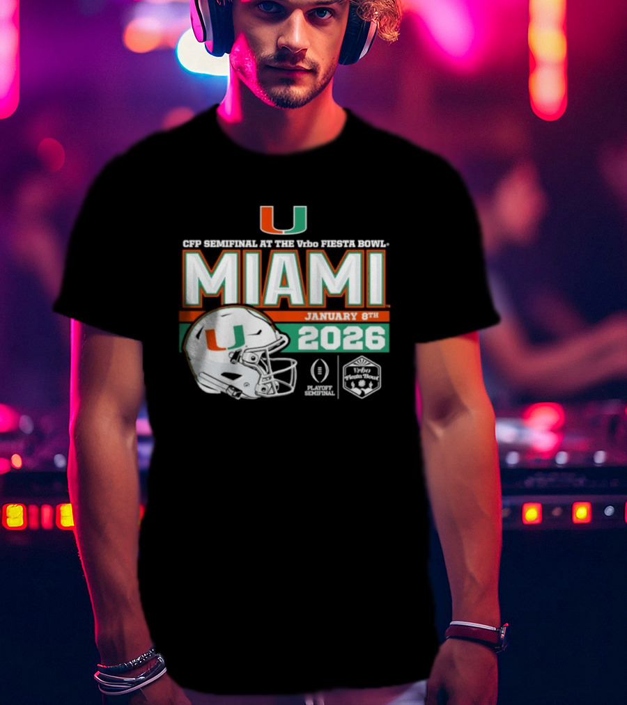 CFP Semifinal Vrbo Fiesta Bowl Miami Hurricanes January 8th 2026 T-Shirt