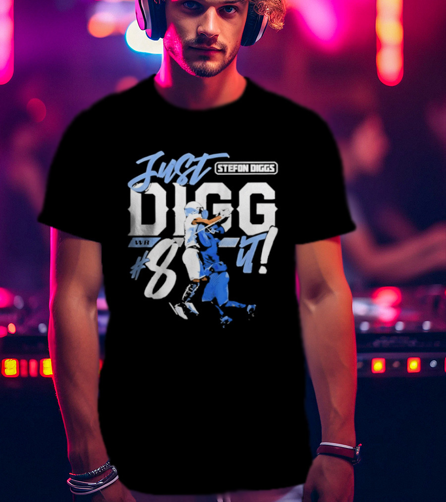 Stefon Diggs Just Digg It Number 14 Football Action T-Shirt