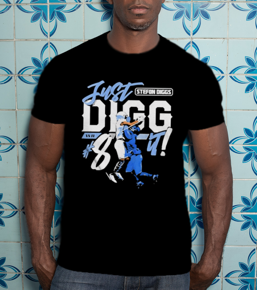 Stefon Diggs Just Digg It Number 14 Football Action T-Shirt