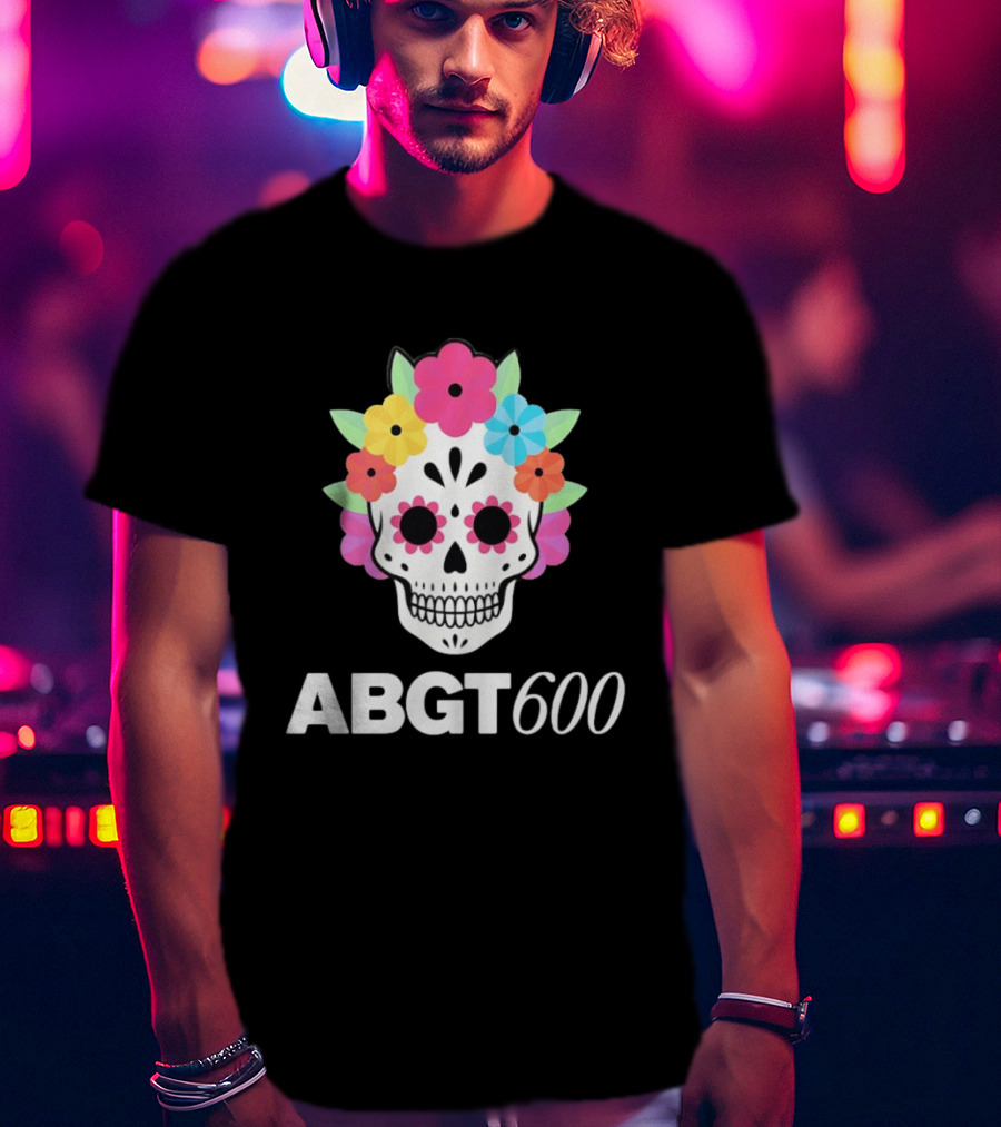 ABGT 600 Sugar Skull Colorful Floral T-Shirt