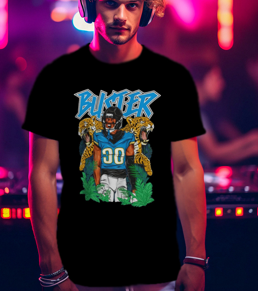 Buster Montaric Brown Jacksonville Jaguars Football 30 T-Shirt