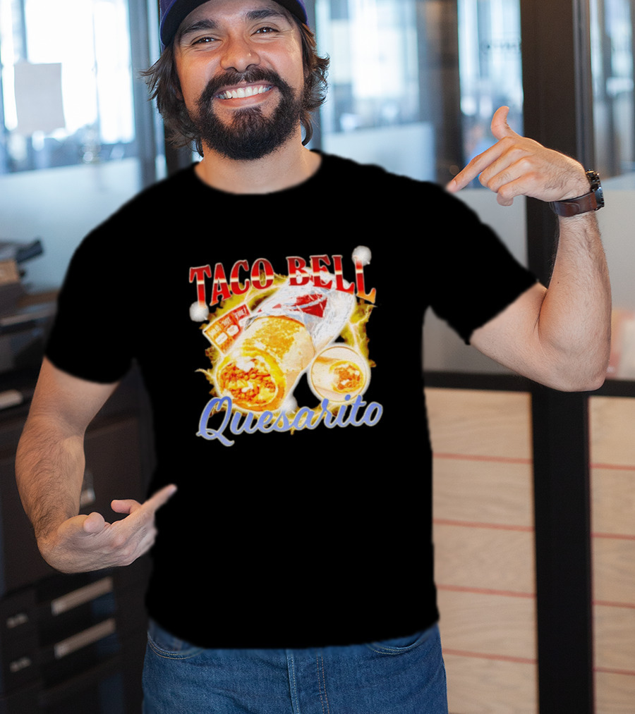 Taco Bell Quesarito Bold Text Fiery T-Shirt