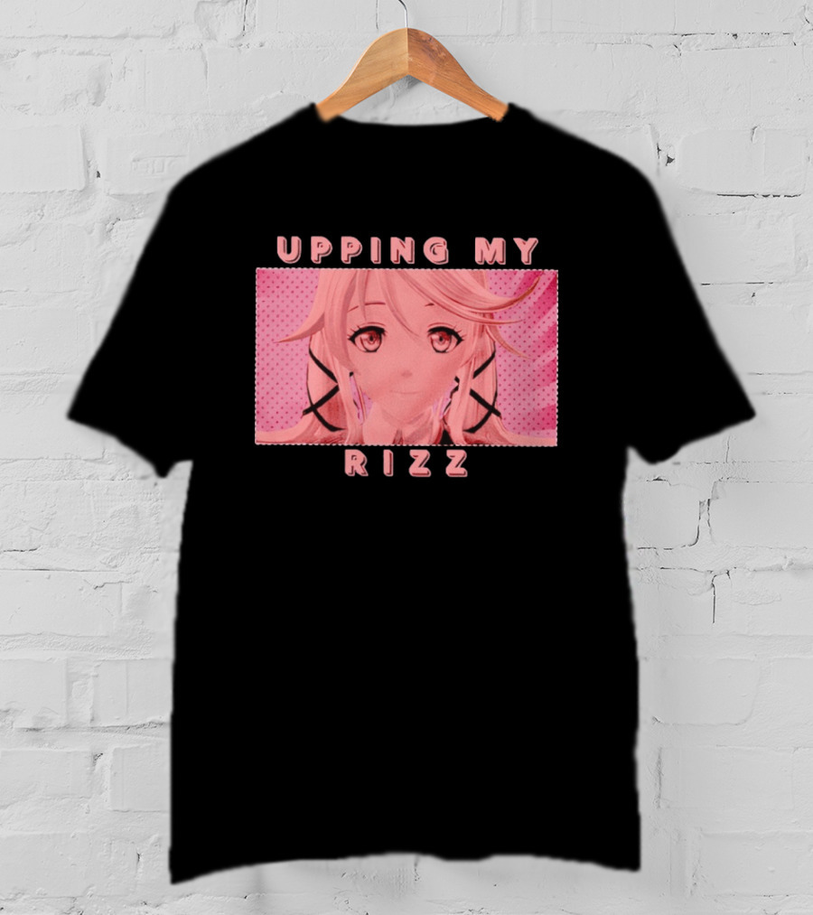 Upping My Rizz Anime Aesthetic Pink And Black T-Shirt
