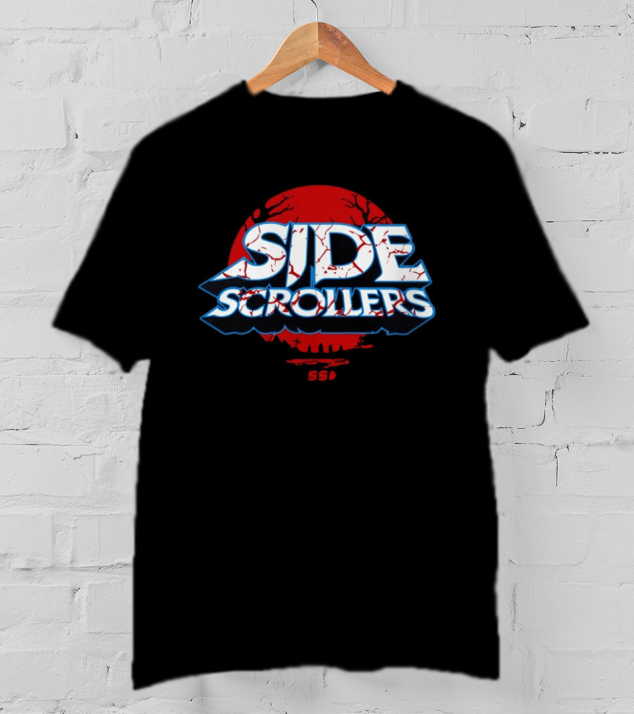Side Scrollers Dark Vintage Red Circle Cracked T-Shirt