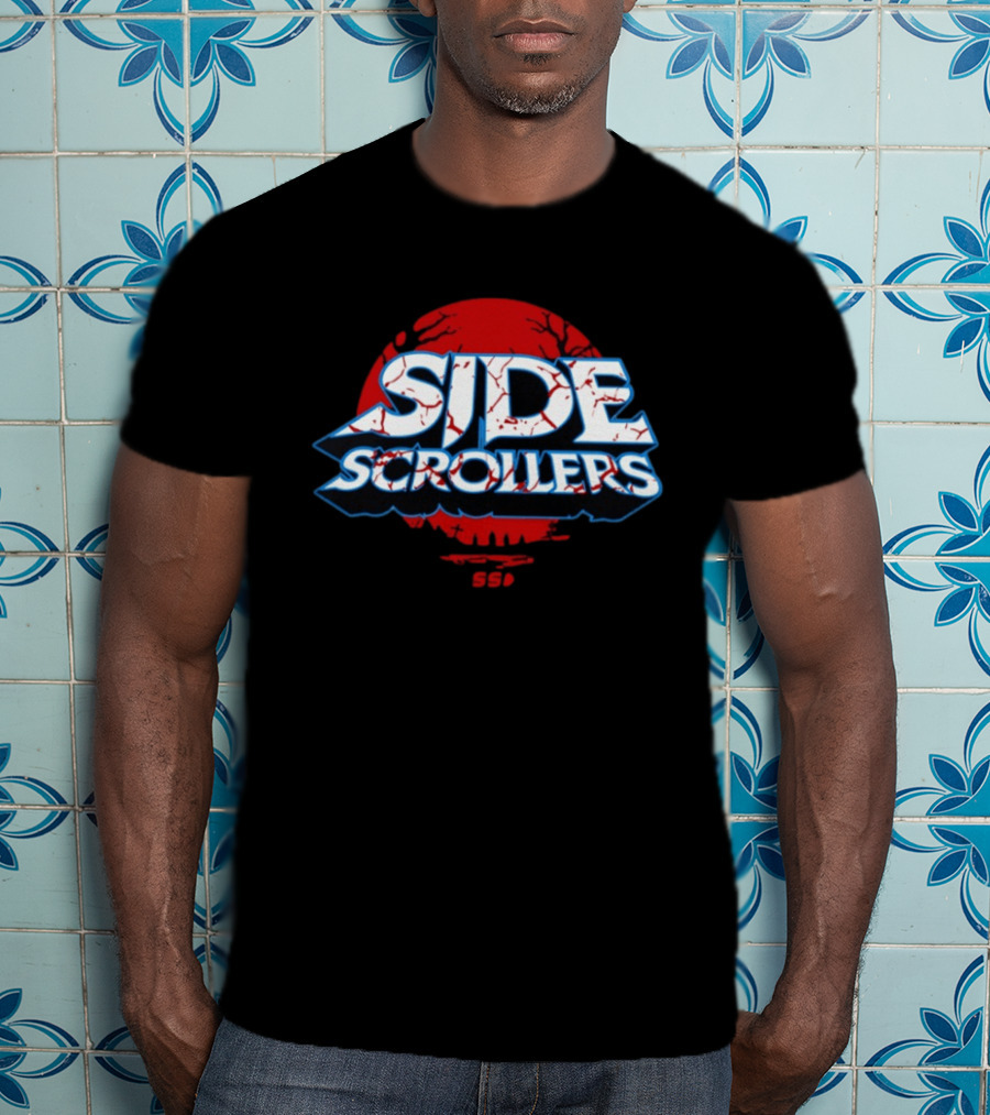 Side Scrollers Dark Vintage Red Circle Cracked T-Shirt