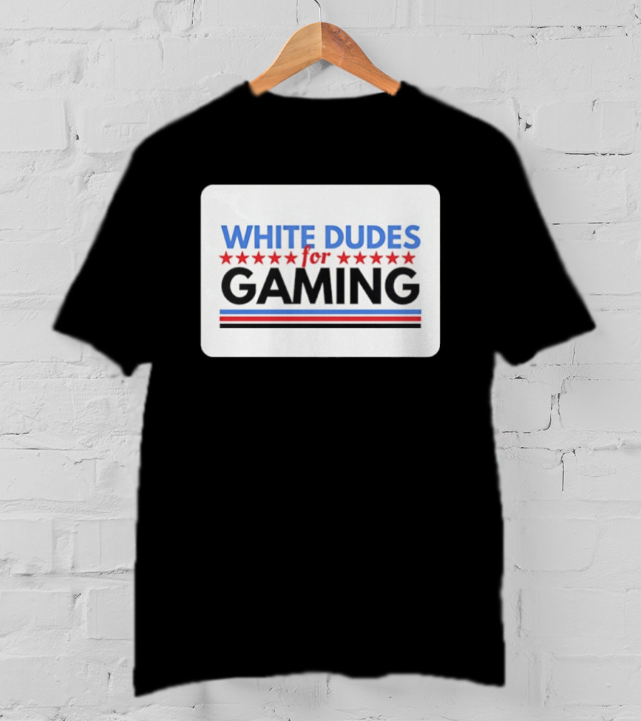 White Dudes For Gaming Stars Stripes T-Shirt