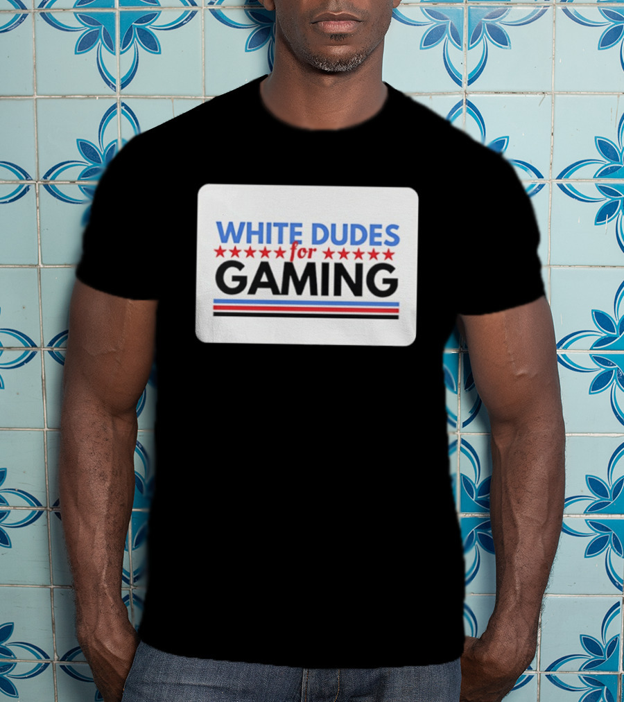 White Dudes For Gaming Stars Stripes T-Shirt