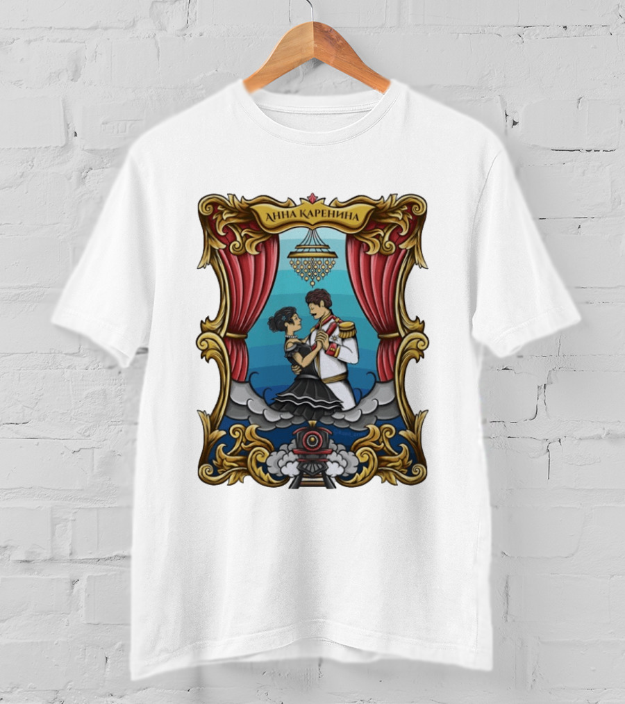 Anna Karenina Ballroom Dance Scene With Train Motif T-Shirt