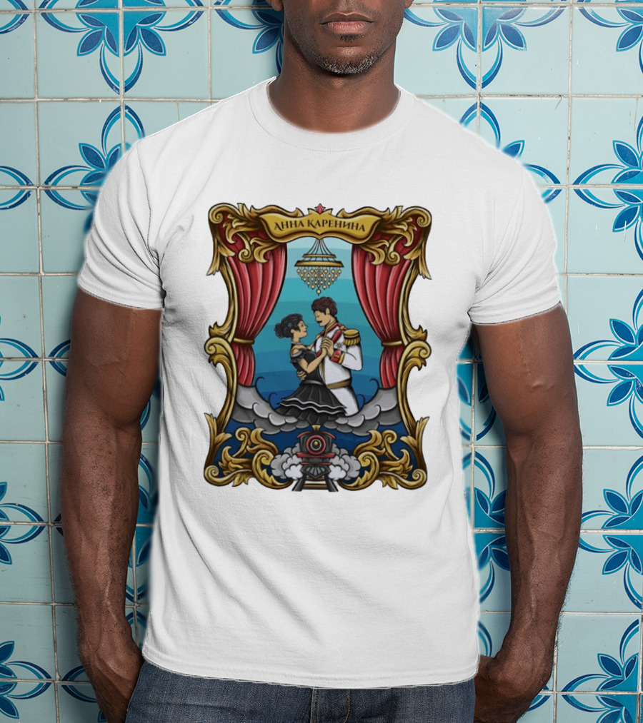 Anna Karenina Ballroom Dance Scene With Train Motif T-Shirt
