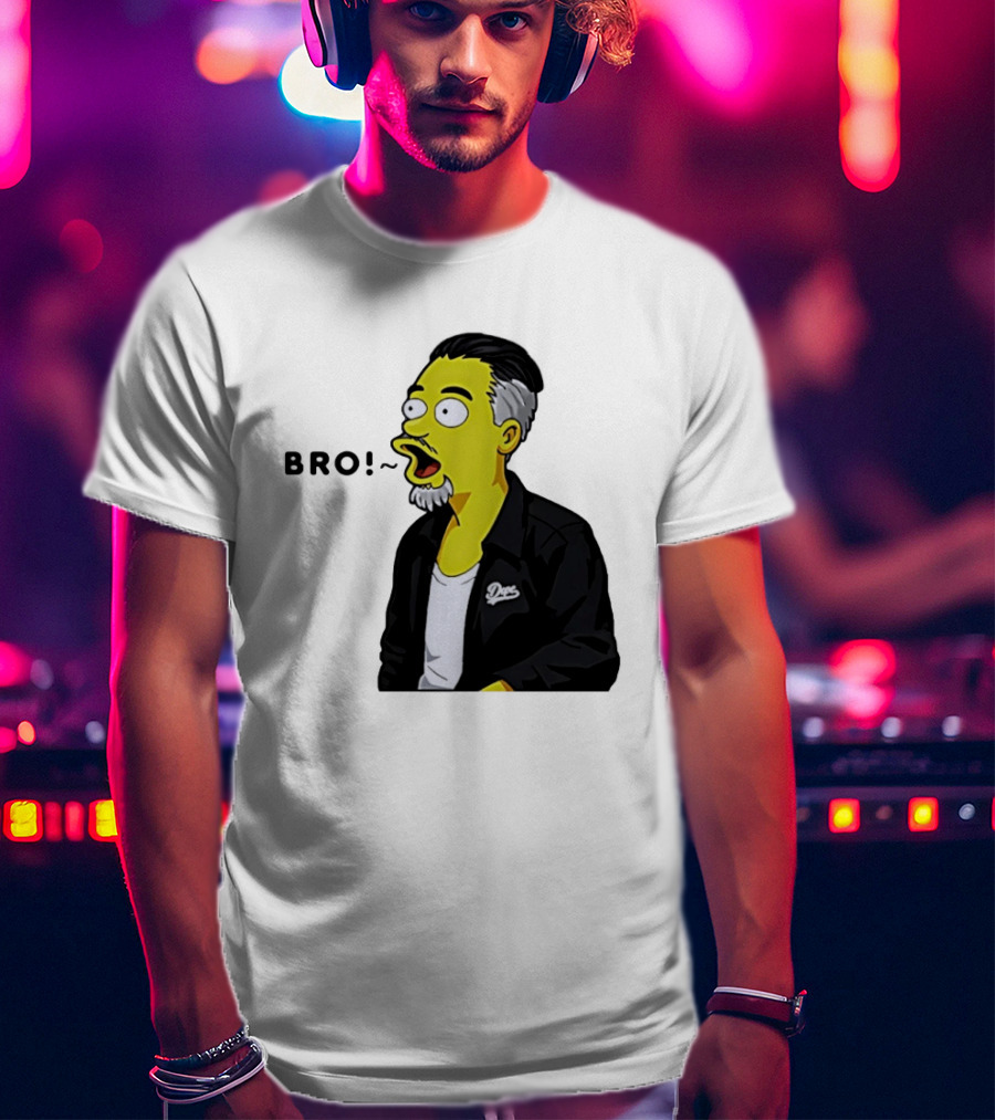 BRO The Simpson Basketball Player Inspired Character With Yellow Humor T-Shirt
