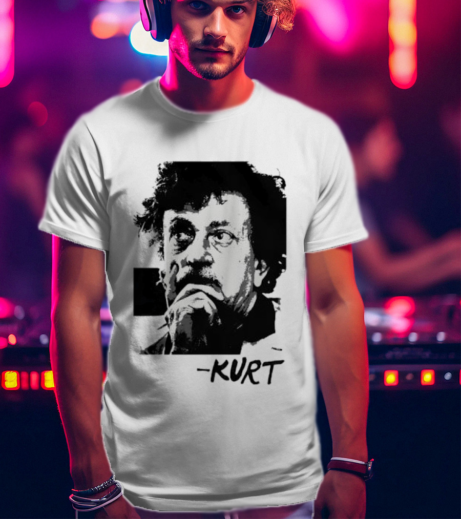 Kurt Vonnegut Vintage Portrait Signature T-Shirt