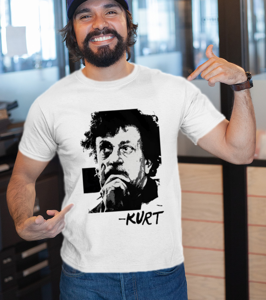 Kurt Vonnegut Vintage Portrait Signature T-Shirt
