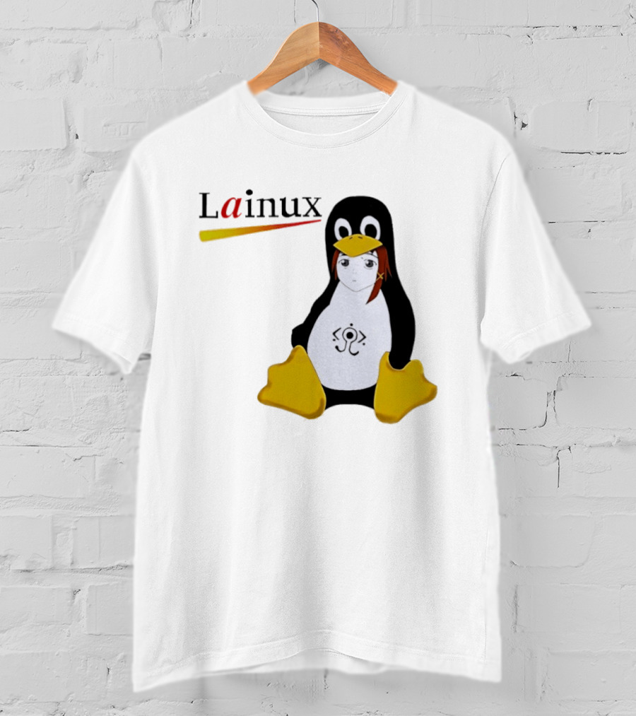 Lainux Lain Ux Linux Tux Mascot Penguin Anime T-Shirt