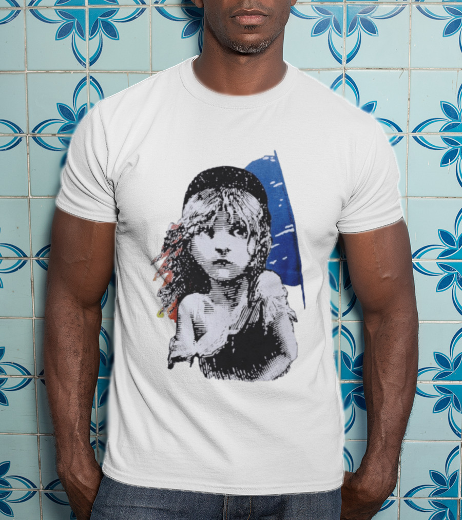 Les Miserables Cosette Vintage Illustration Blue Red T-Shirt