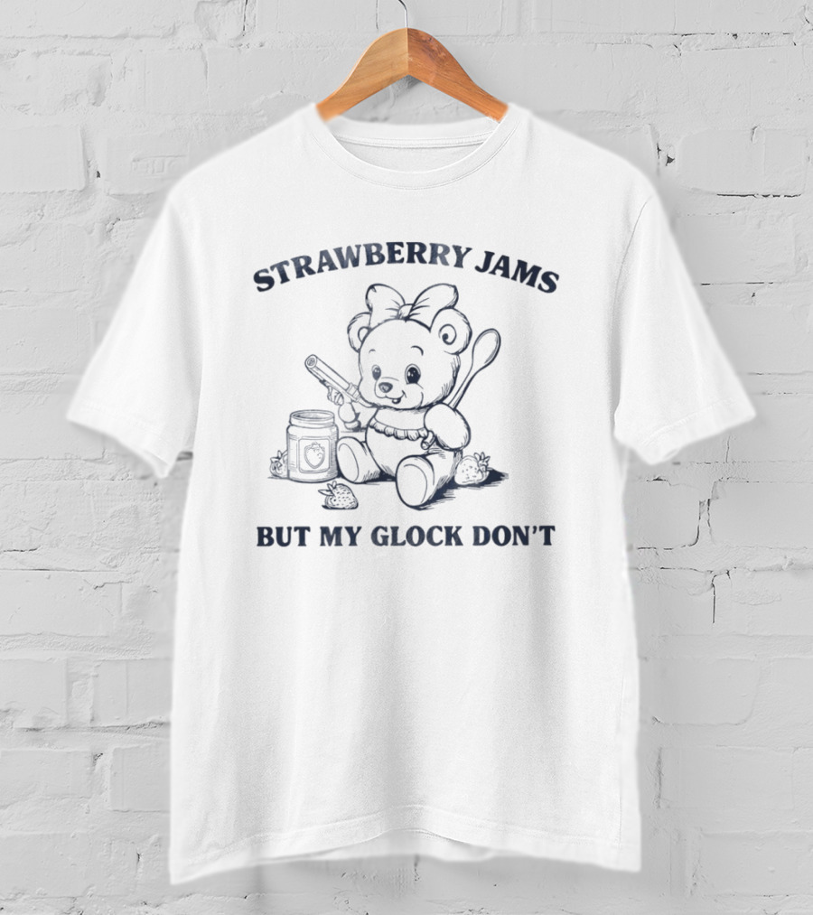 Strawberry Jams Bear With Spoon And Glock T-Shirt