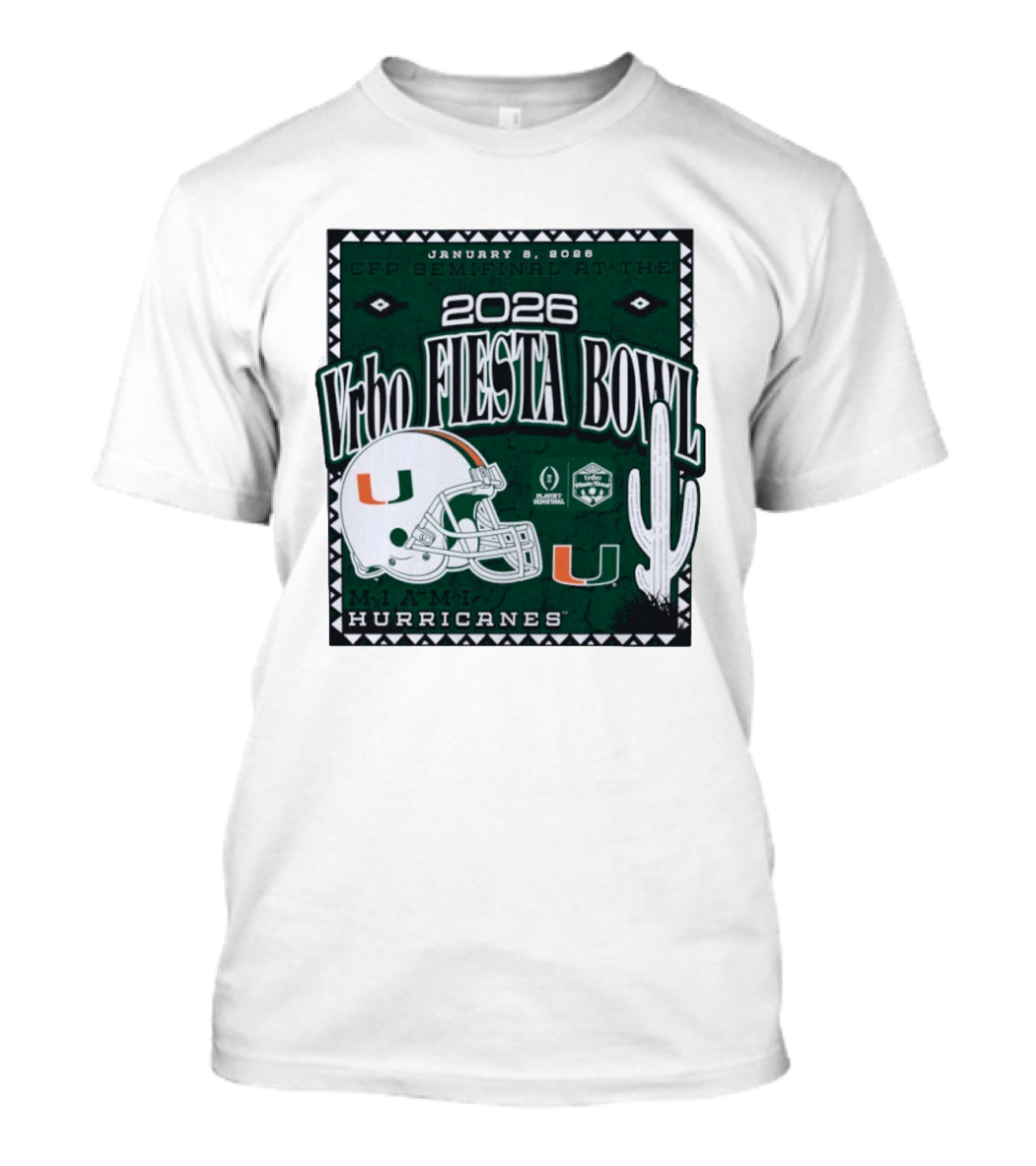 2026 Vrbo Fiesta Bowl Miami Hurricanes January 8 CFP Semifinal T-Shirt