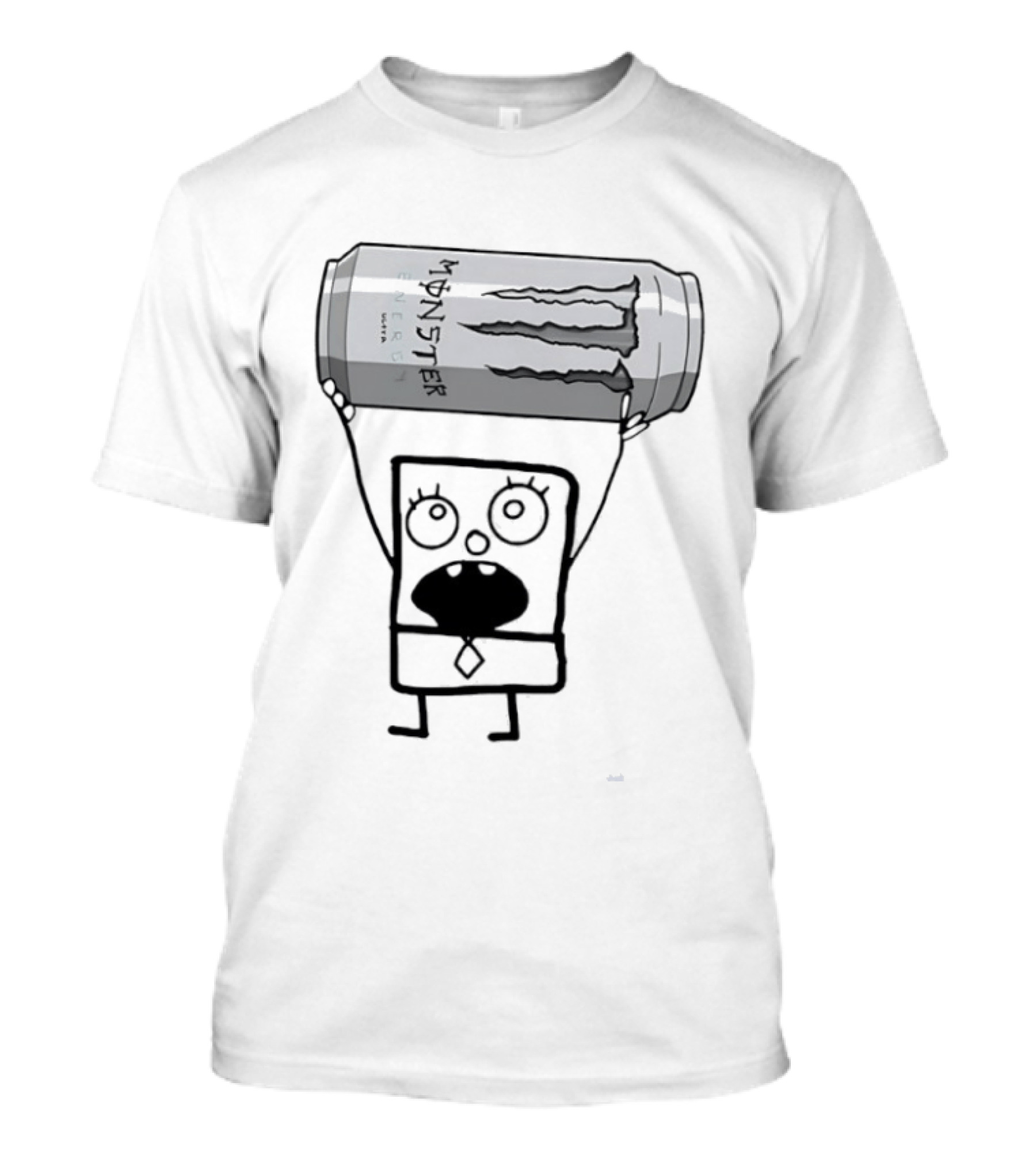 Doodlebob Holding Monster Energy Ultra Can Meme T-Shirt