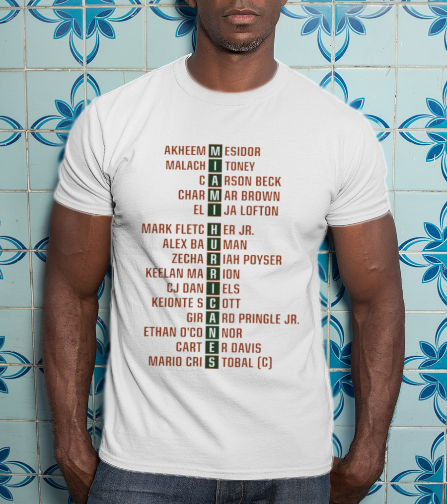 Miami Hurricanes Football Akheem Mesidor Malachi Toney Carson Back Charmar Brown T-Shirt