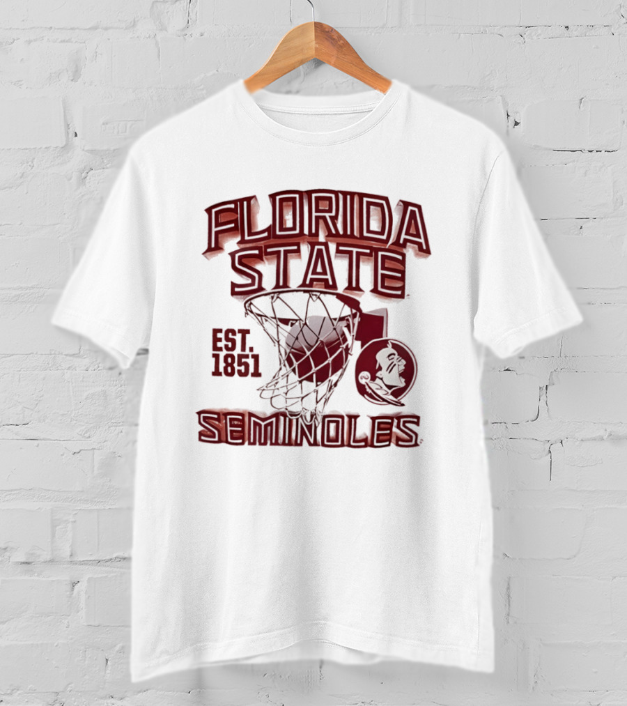Florida State Seminoles Basketball Est 1851 Vintage Hoop T-Shirt