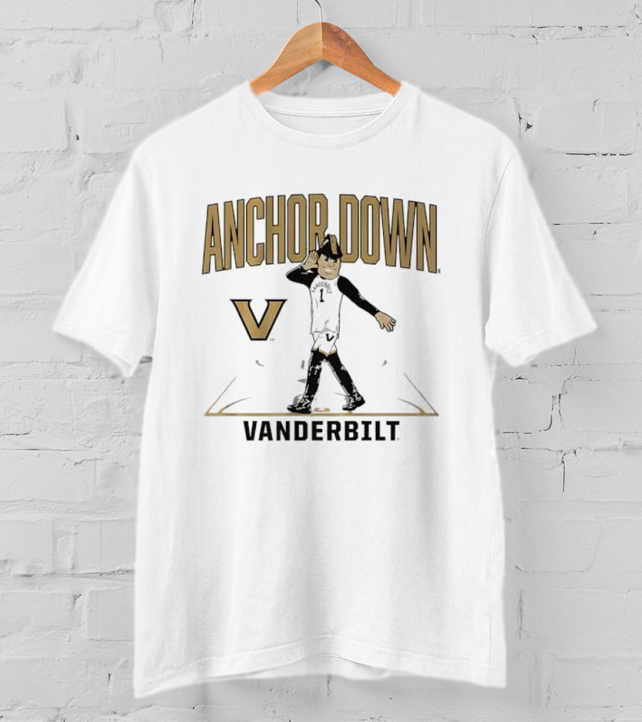Vanderbilt Anchor Down Basketball Court Mascot V T-Shirt