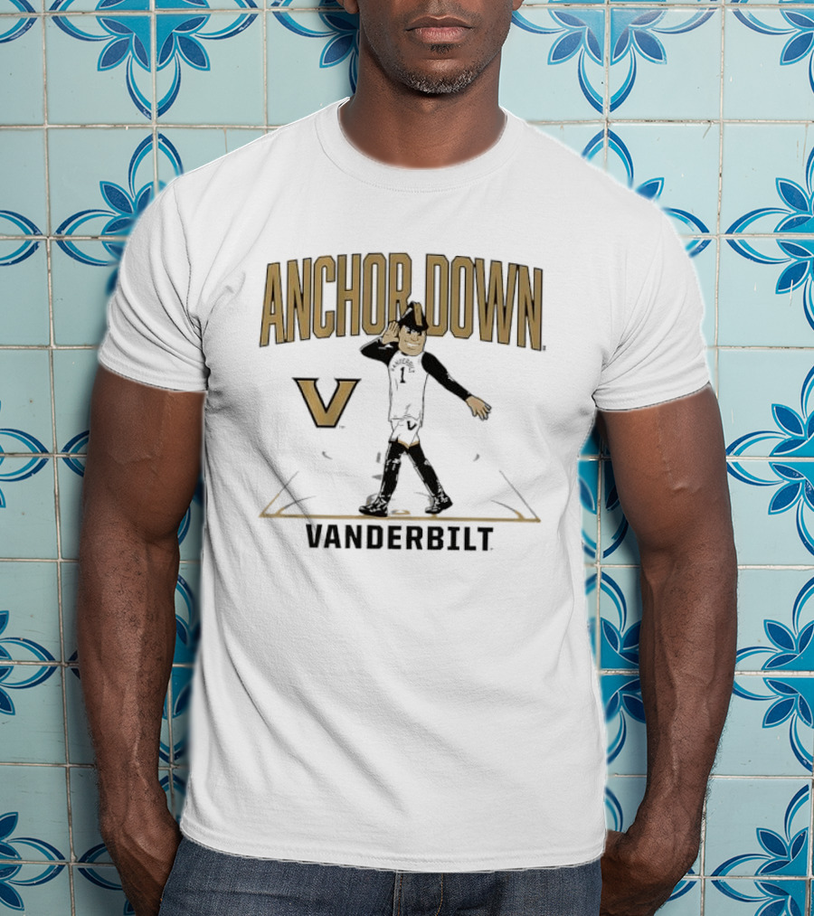 Vanderbilt Anchor Down Basketball Court Mascot V T-Shirt
