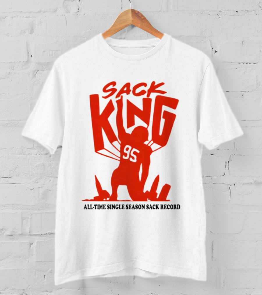 Myles Garrett 95 Sack King All Time Single Season Sack Record Cleveland Browns T-Shirt