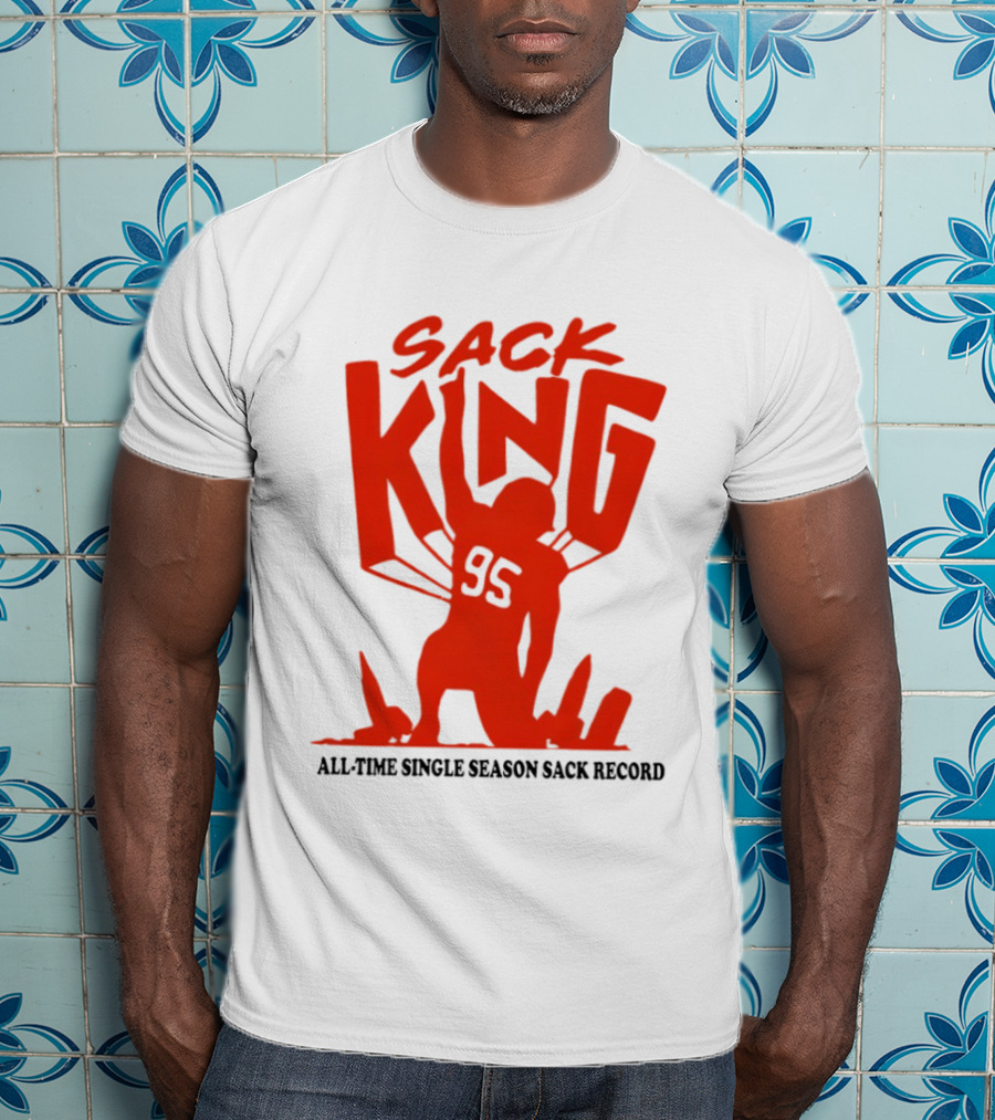 Myles Garrett 95 Sack King All Time Single Season Sack Record Cleveland Browns T-Shirt
