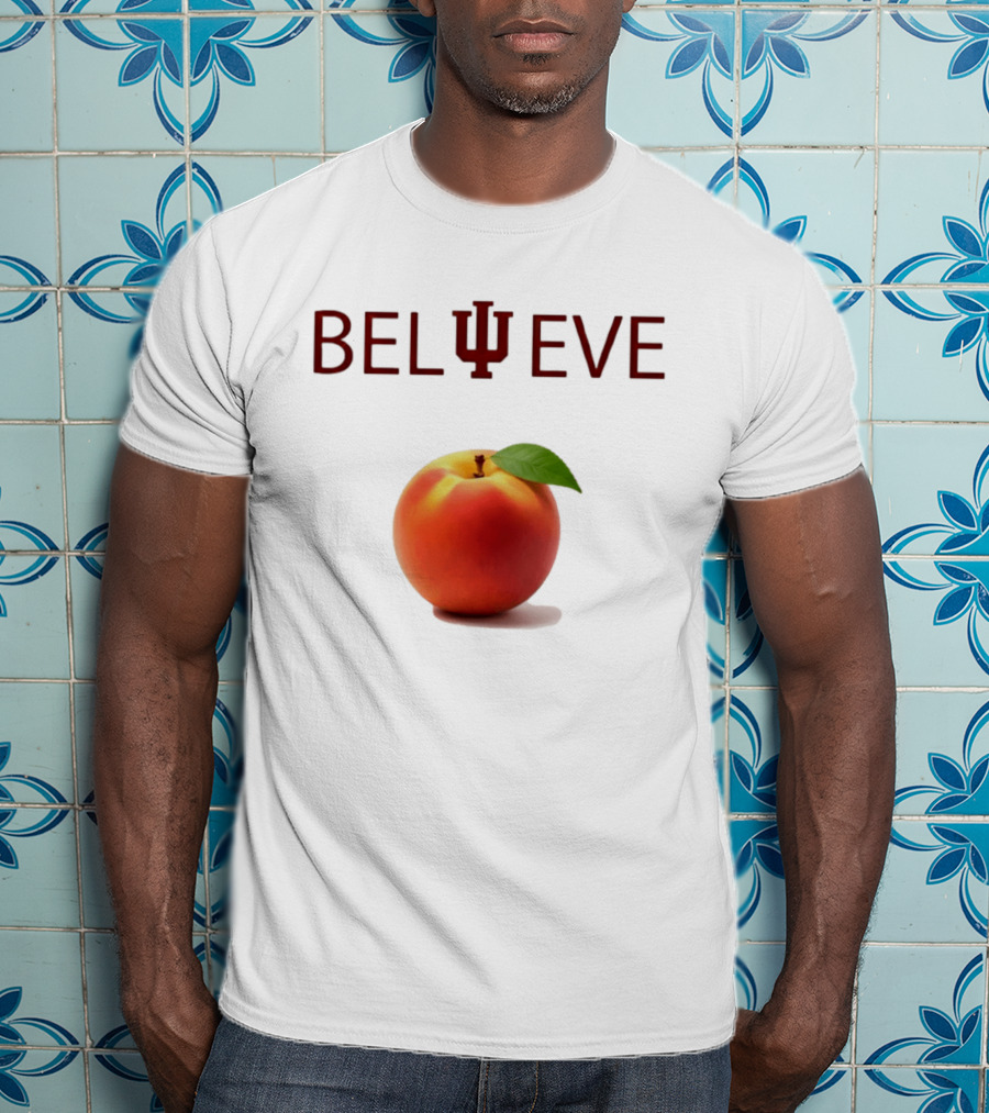 Believe Indiana Hoosiers Football Peach T-Shirt