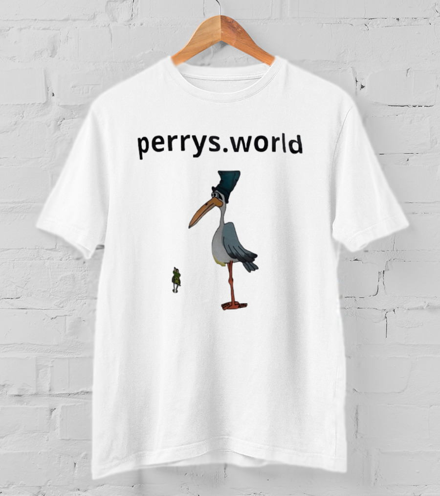 Perrys World Cartoon Bird And Frog T-Shirt