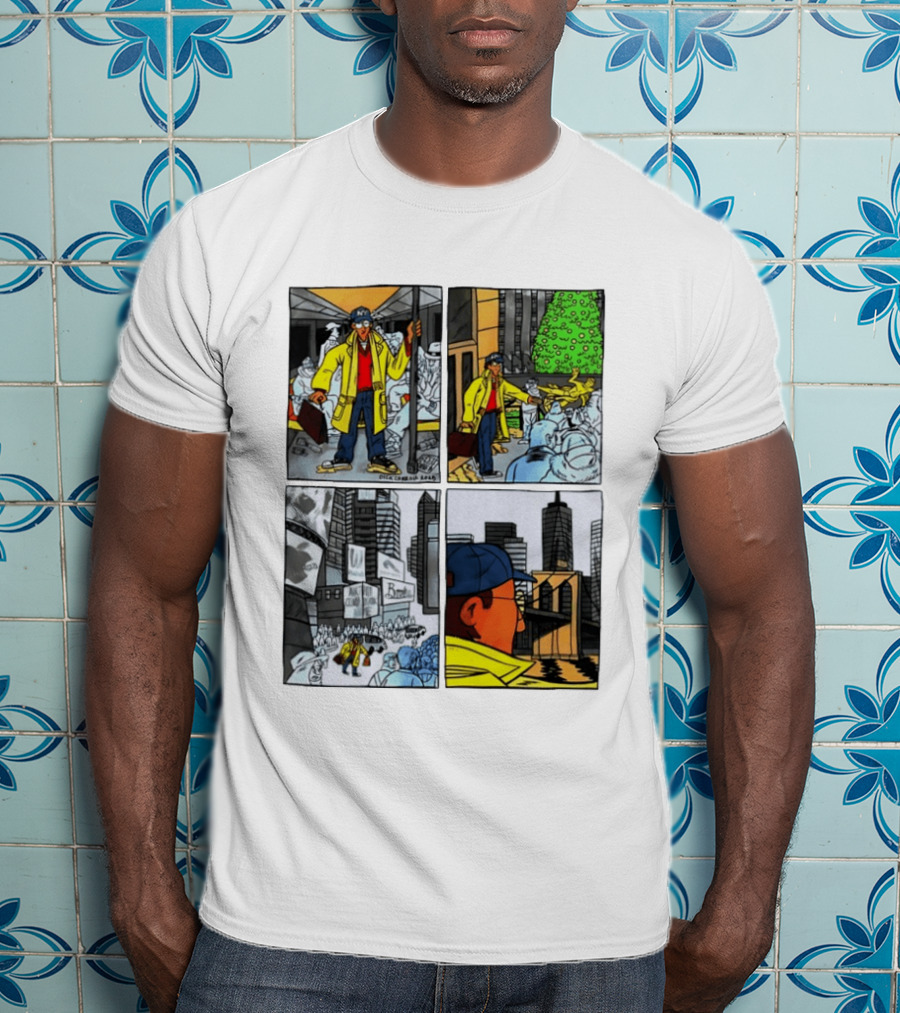Holiday Comic Pocket NYC Urban Christmas Scenes T-Shirt