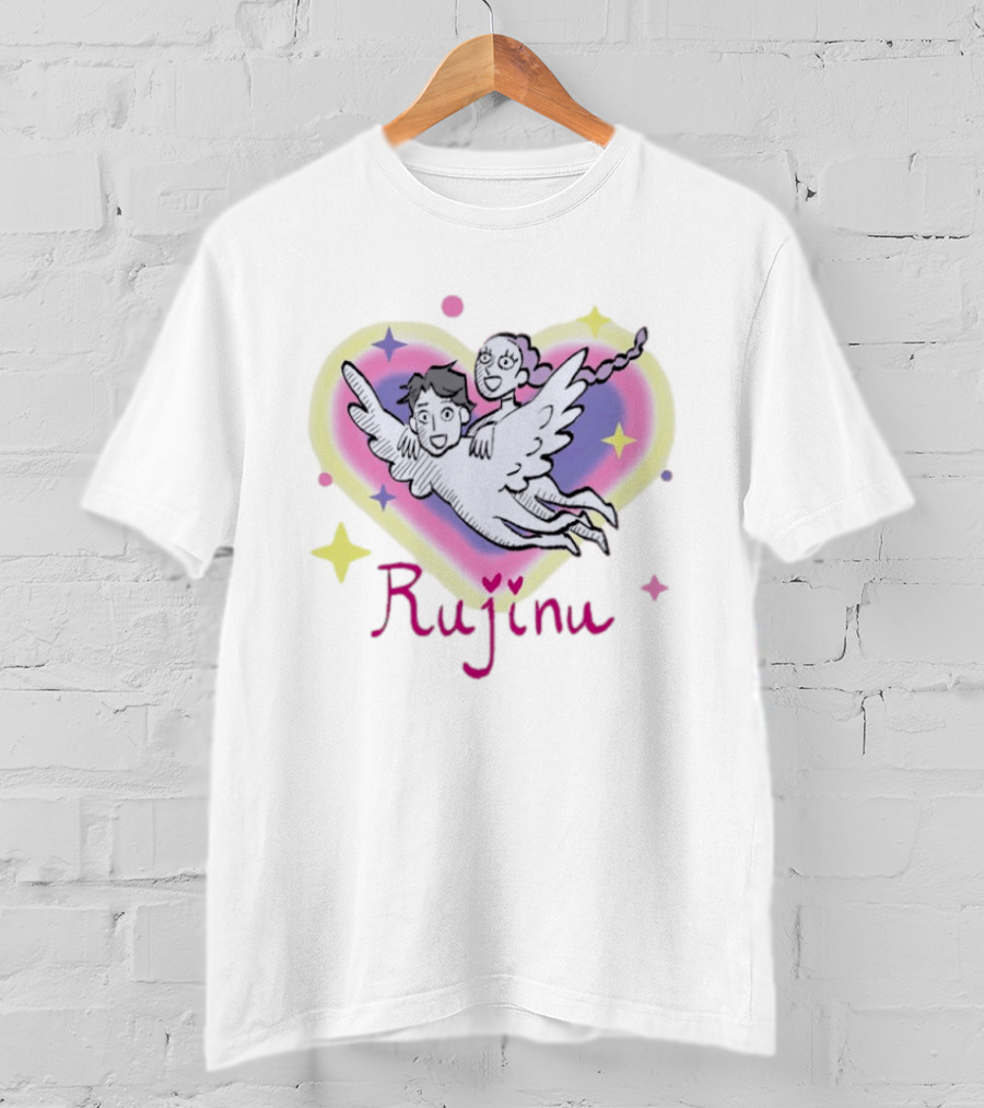 Rujinu KPop Angelic Duo With Heart And Stars T-Shirt