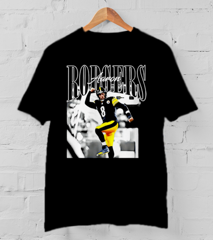 Rodgers 8 Steelers Black And Yellow Football Player T-Shirt