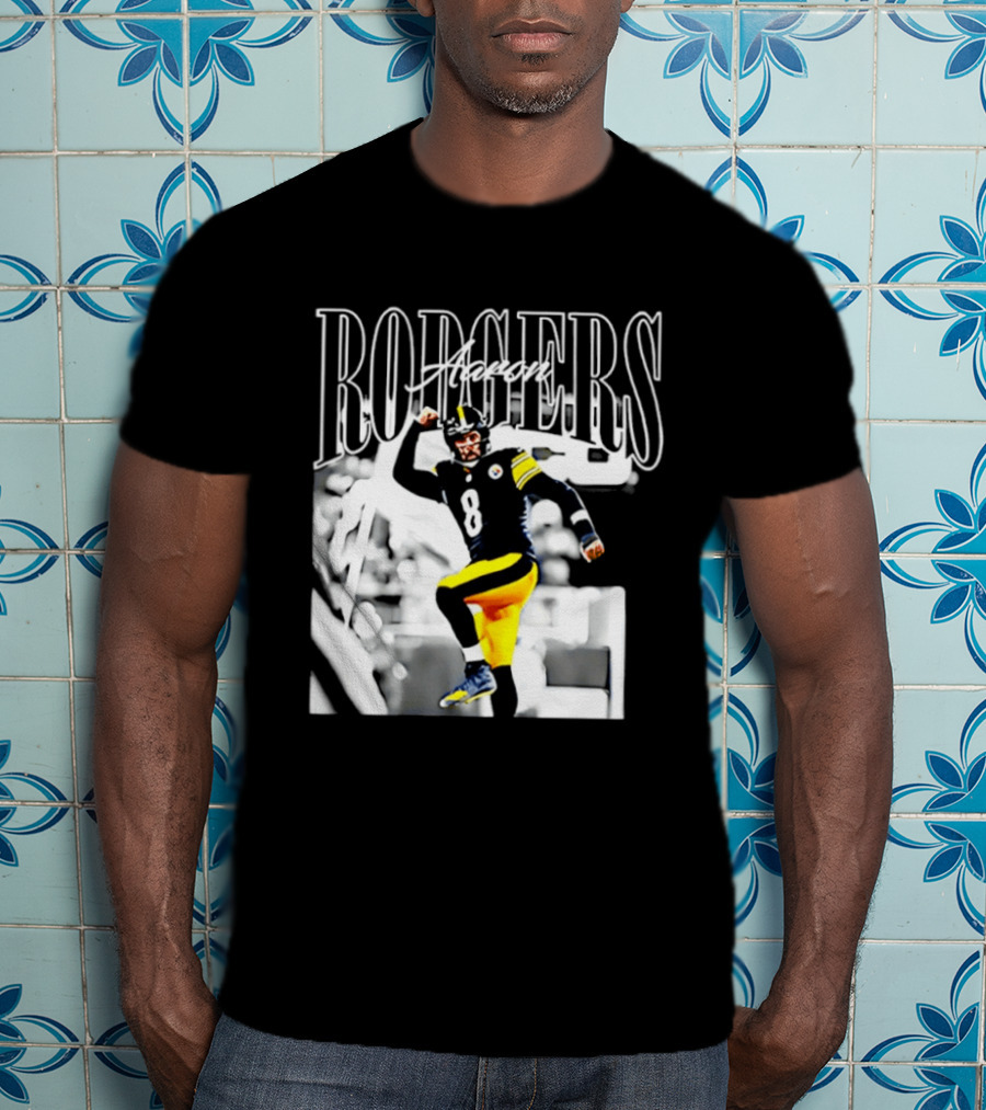 Rodgers 8 Steelers Black And Yellow Football Player T-Shirt
