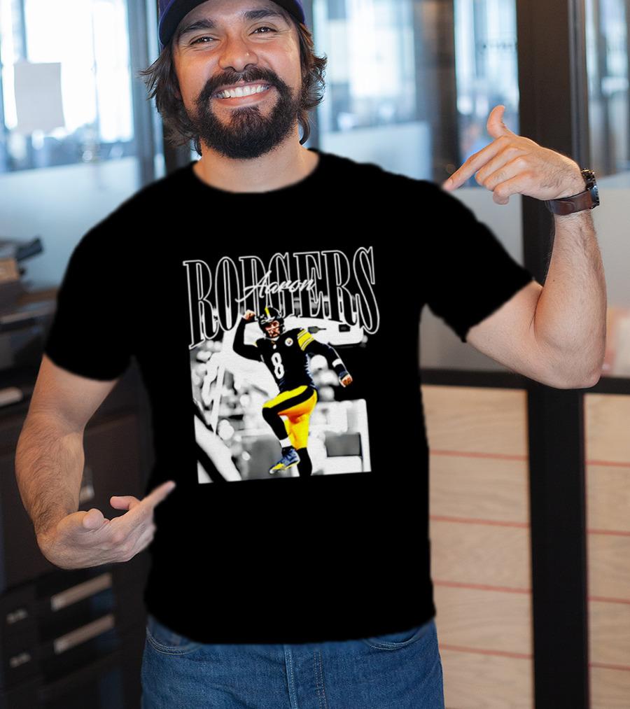 Rodgers 8 Steelers Black And Yellow Football Player T-Shirt