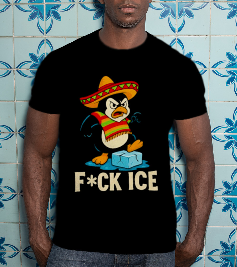 Angry Penguin Sombrero F*ck Ice T-Shirt