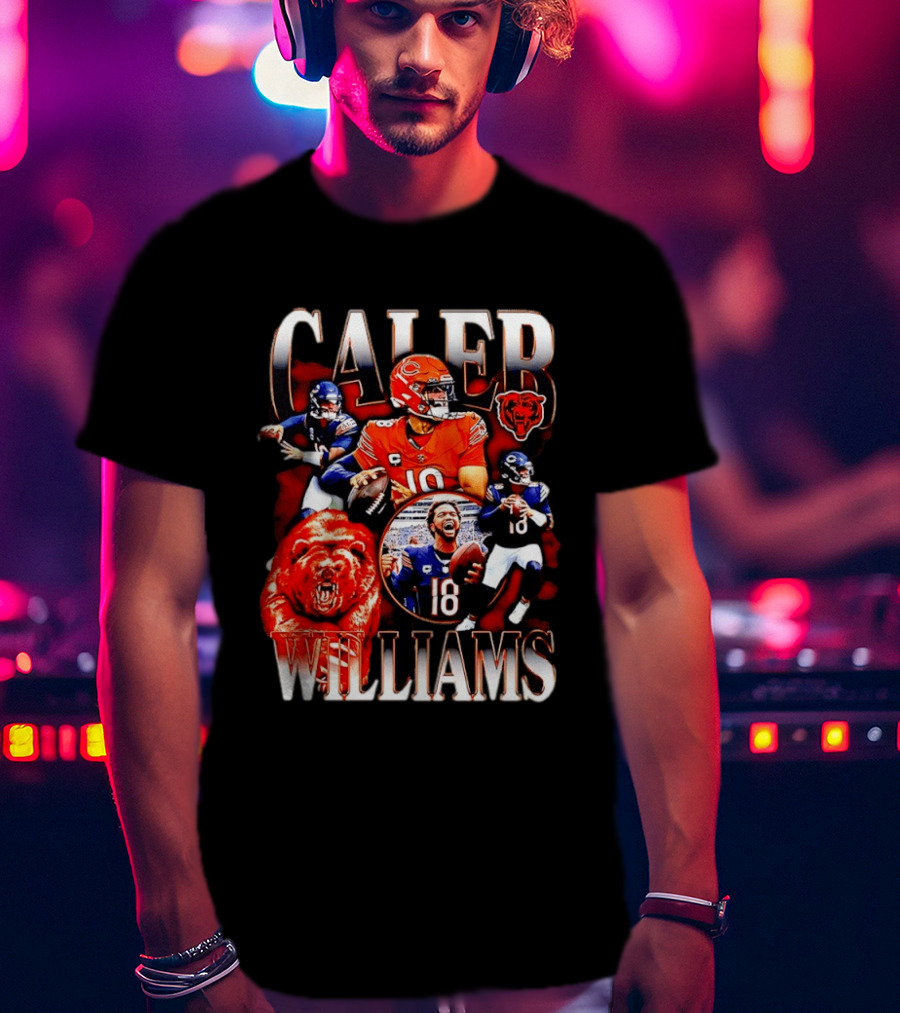 Caleb Williams Chicago Bears Quarterback Collaboration With Bear And Team T-Shirt
