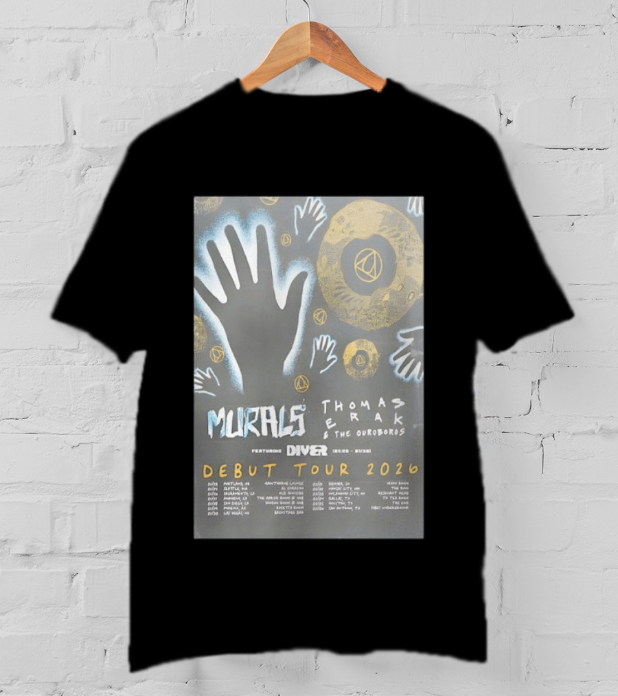 Murals Debut Tour 2026 Featuring Diver Thomas Erak And The Ouroboros T-Shirt