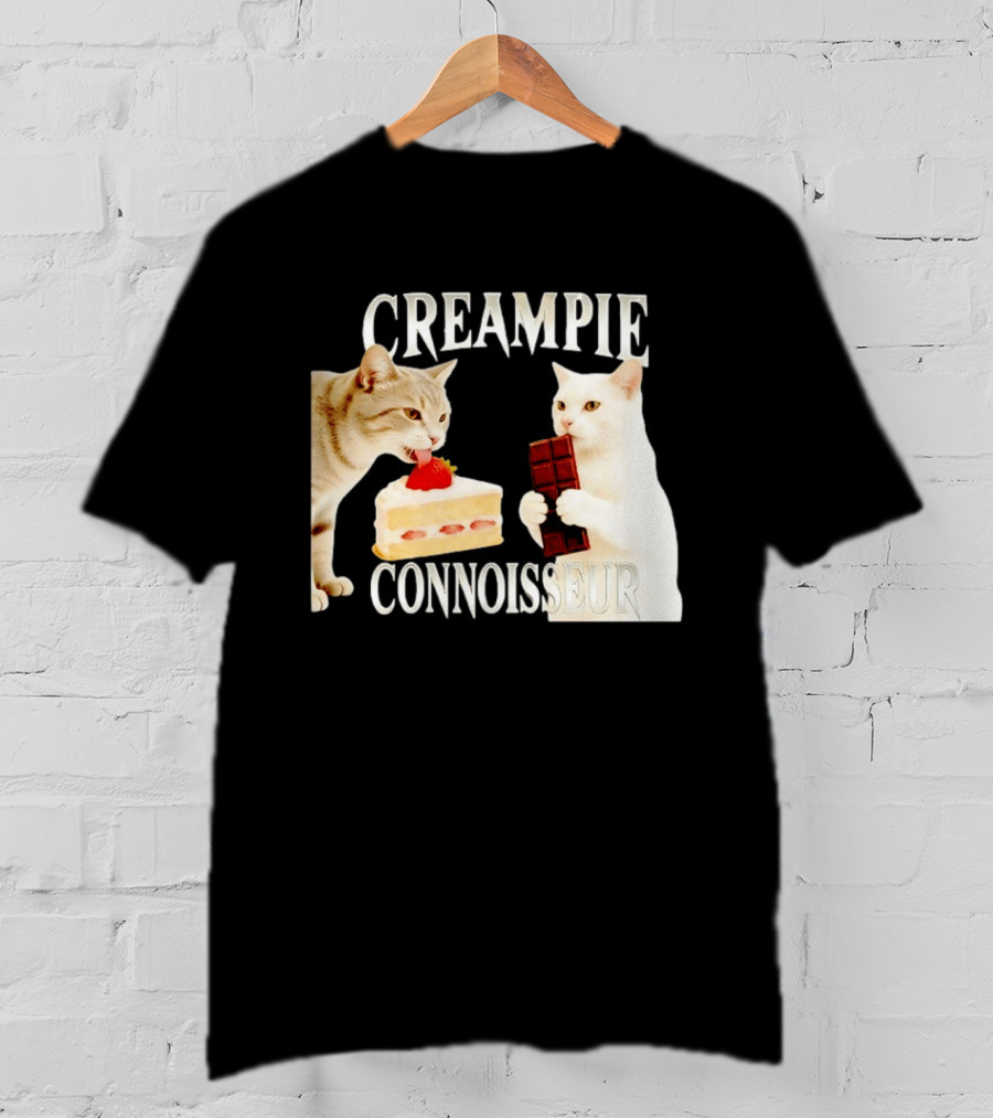 Cats Creampie Connoisseur Strawberry Cake Chocolate Bar T-Shirt