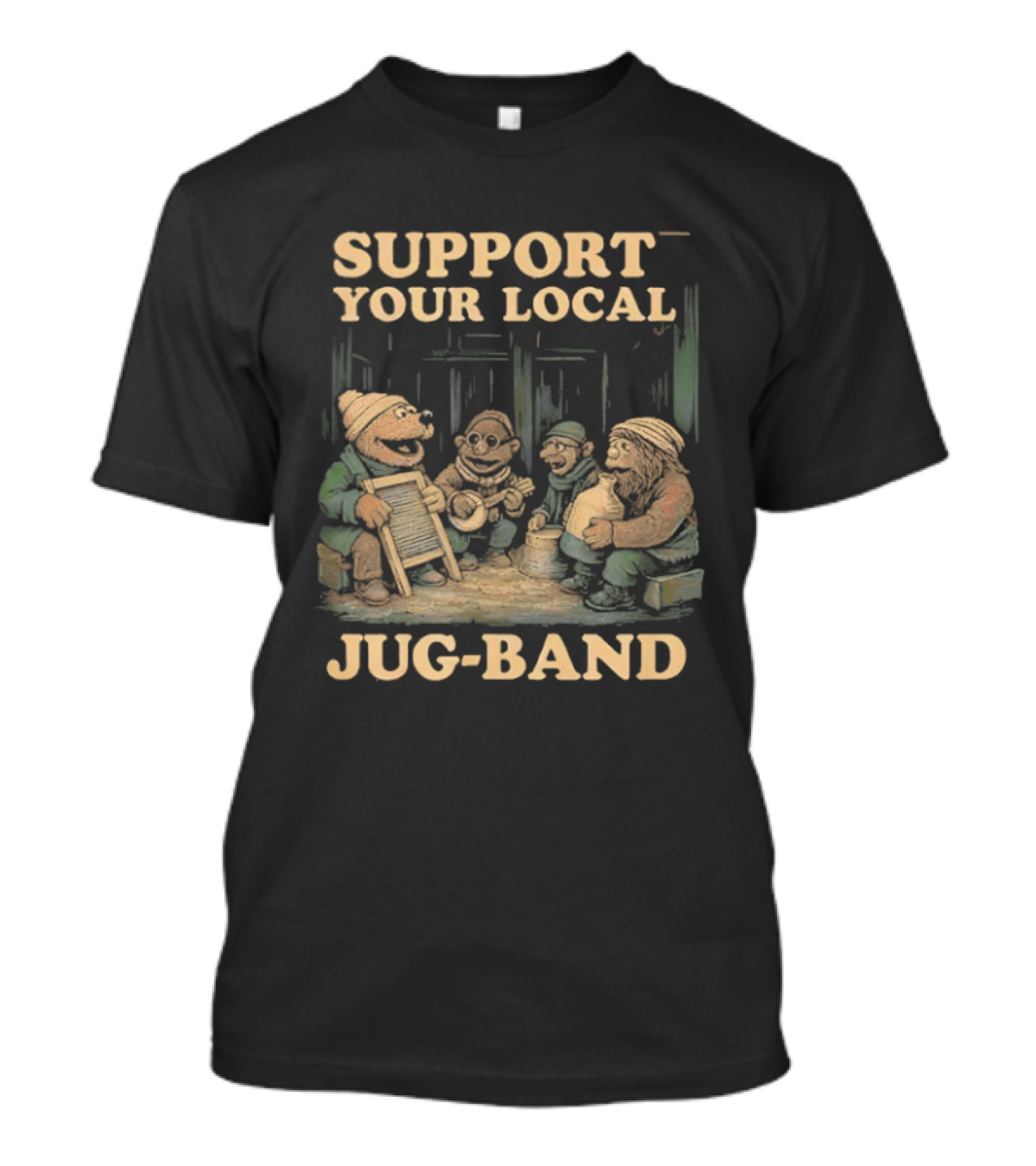 Support Your Local Jug Band Vintage Music Scene T-Shirt