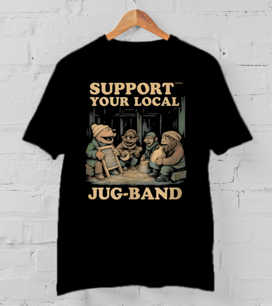 Support Your Local Jug Band Vintage Music Scene T-Shirt